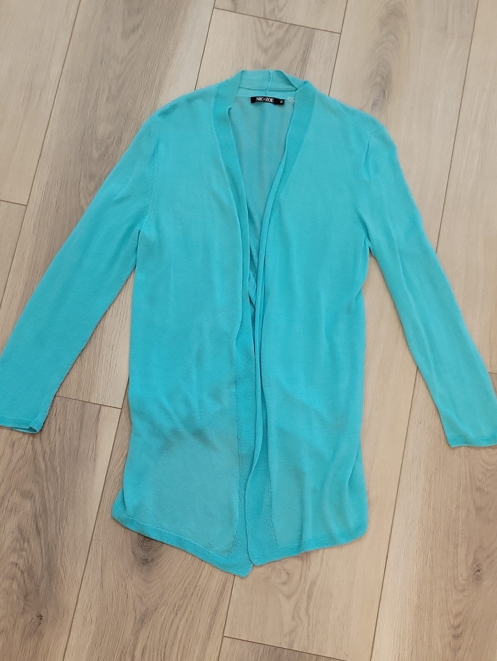 NIC+ZOE Turquoise Open-Front Women's Cardigan